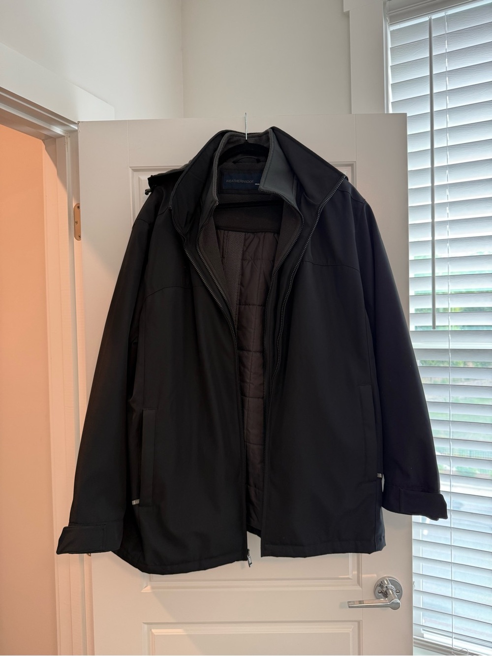 Weatherproof Men's Black Puffer Jacket with Zip Front